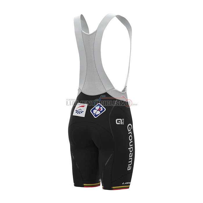Abbigliamento Ciclismo Groupama FDJ Manica Corta 2022 Bianco Giallo Verde Rosso